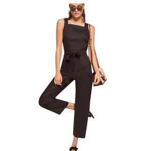Reformation Black Linen Jumpsuit